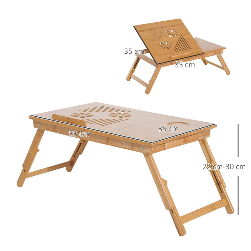 Tavolino da Letto per PC Portatile con Sistema di Raffreddamento in Bambù  55x35x22-30 cm – acquista su Giordano Shop