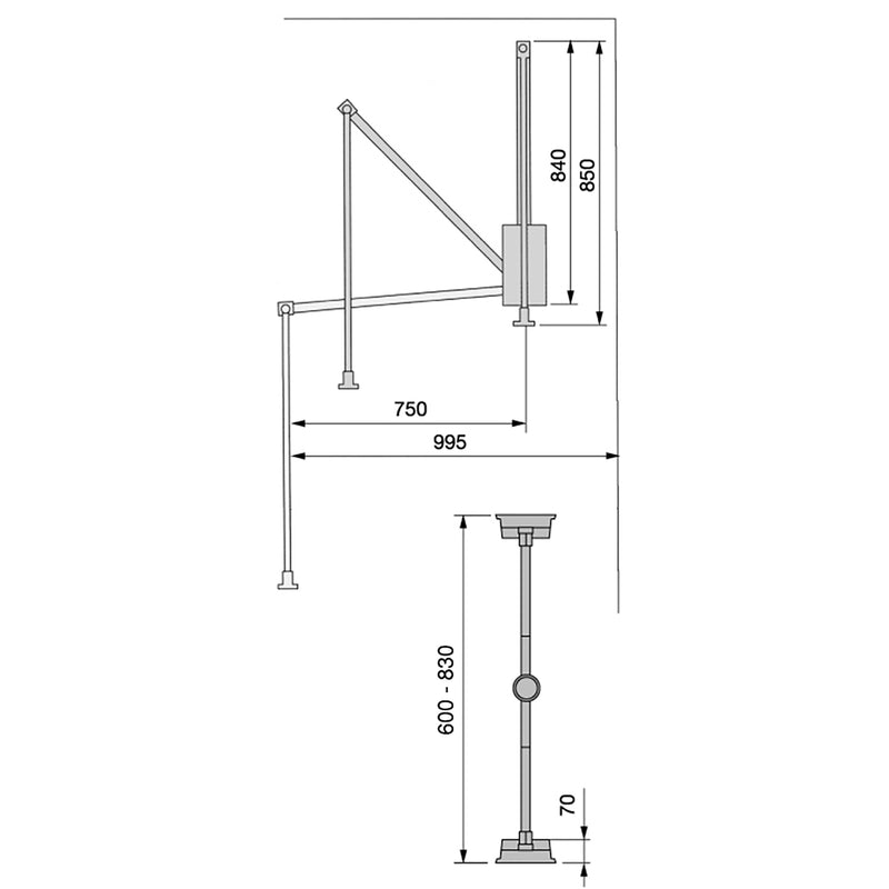 Appendiabiti Saliscendi per Armadio 60-83 cm Max 12Kg in Acciaio Emuca Moka-4