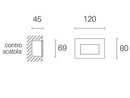 Lampada Segna Passo Rettangolare da Incasso a Parete a LED 3W 4000K Sovil Bianco-2