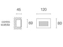 Lampada Segna Passo Rettangolare da Incasso a Parete a LED 3W 4000K Sovil Alluminio-2