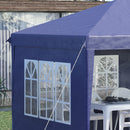 Gazebo da Giardino  Regolabile in Altezza con Pareti Removibili 6x3m in Acciaio e Poliestere Blu-8