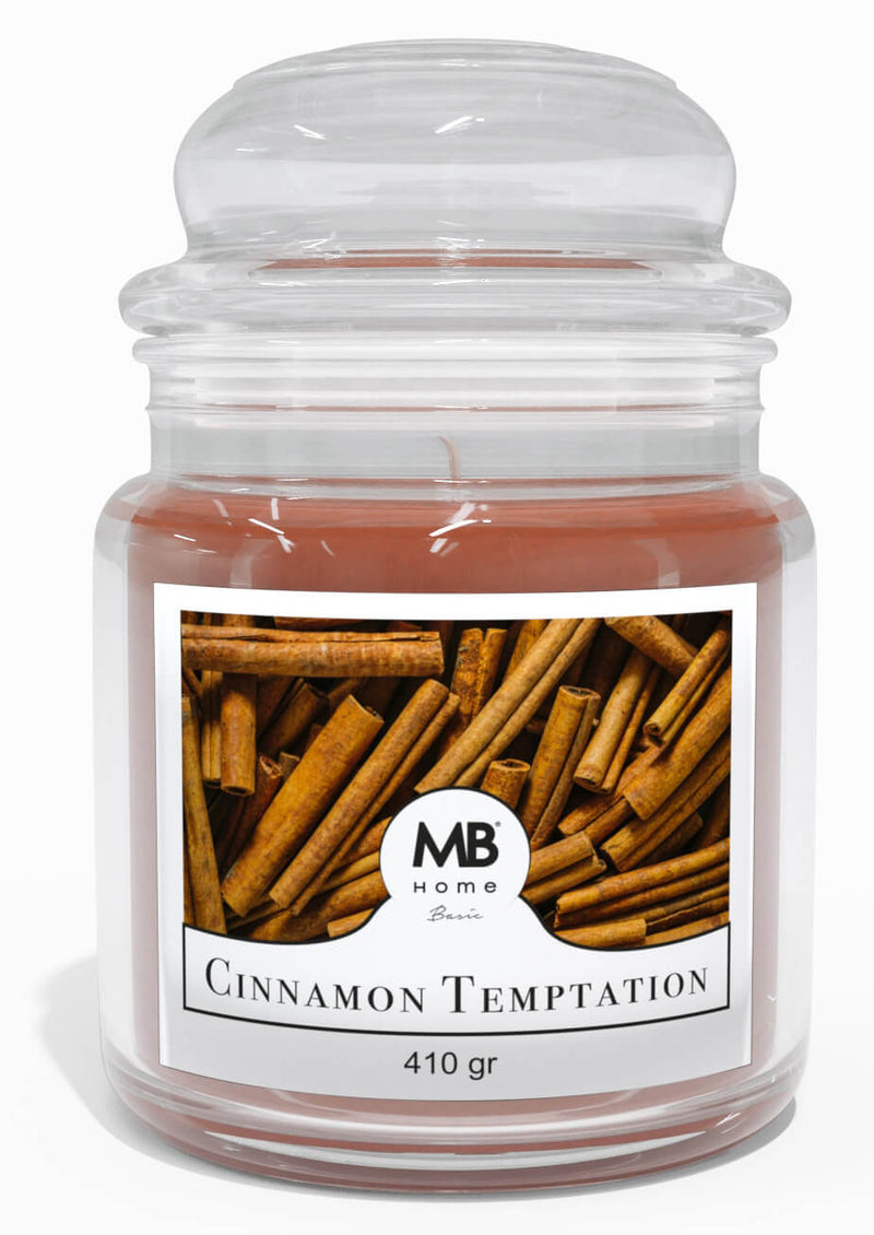 Candela Profumata 410 gr in Cera Vegetale Vasetto in Vetro Cinnamon  Temptation – acquista su Giordano Shop