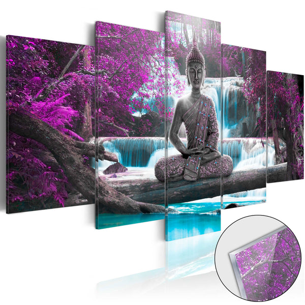 acquista Quadro Su Vetro Acrilico - Waterfall And Buddha 100x50cm Erroi