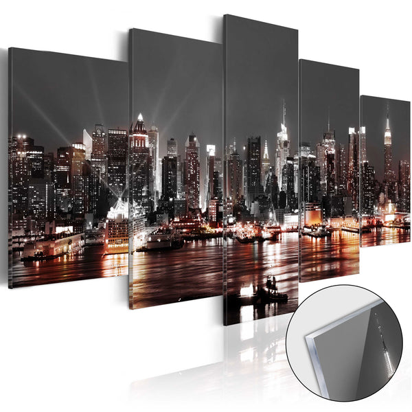 sconto Quadro Su Vetro Acrilico - Gray City 100x50cm Erroi