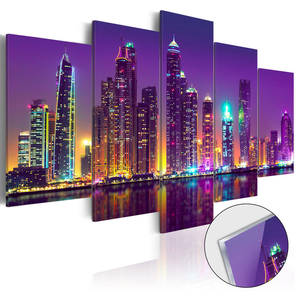 sconto Quadro Su Vetro Acrilico - Purple Nights 100x50cm Erroi