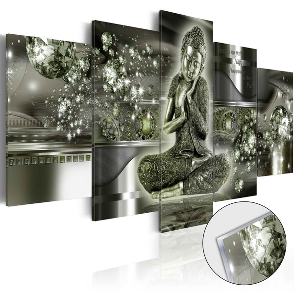 prezzo Quadro Su Vetro Acrilico - Emerald Buddha 100x50cm Erroi