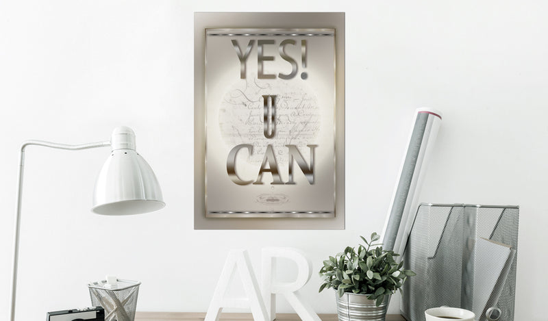 Targa In Metallo - Sentences - Yes U Can 31x46cm Erroi-2