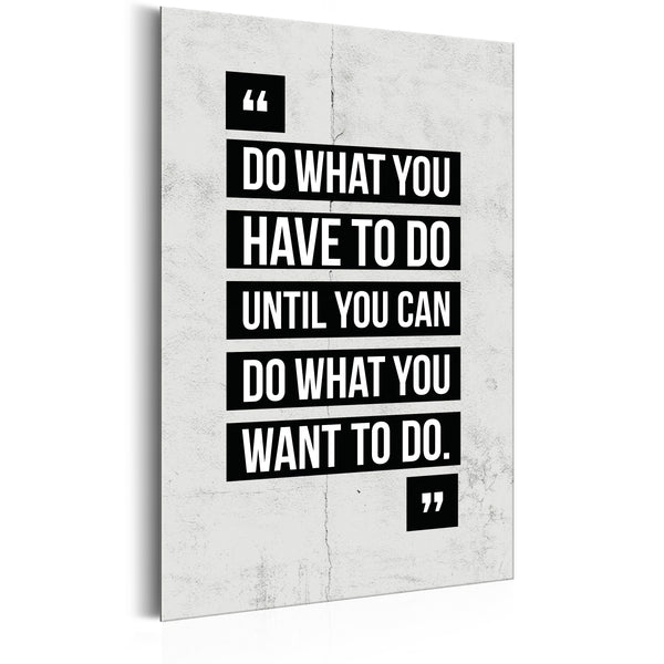 Targa In Metallo - Life Manifesto - Do What You Have To Do 31x46cm Erroi prezzo