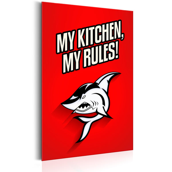 sconto Targa In Metallo - Funny - My Kitchen, My Rules! 31x46cm Erroi