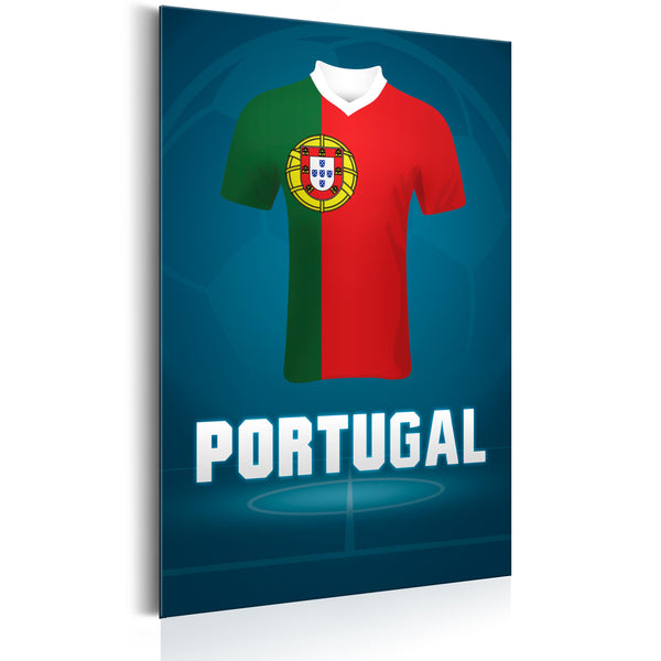 Targa In Metallo - Football - Portugal 31x46cm Erroi prezzo
