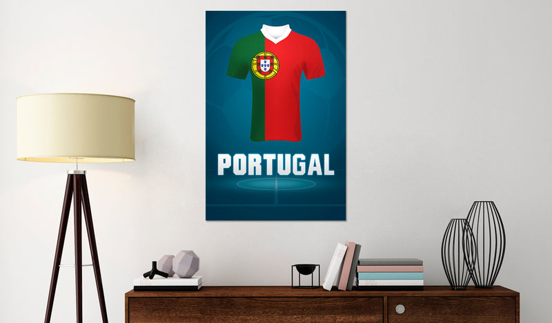 Targa In Metallo - Football - Portugal 31x46cm Erroi-2