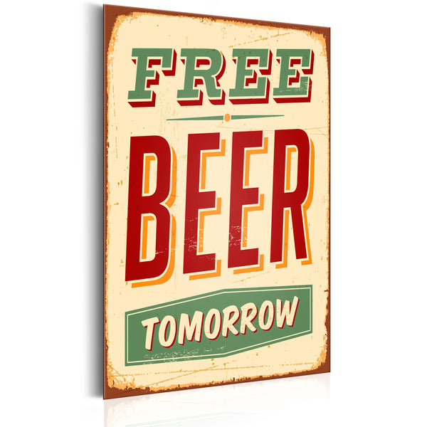 Targa In Metallo - Free Beer Tomorrow 31x46cm Erroi online