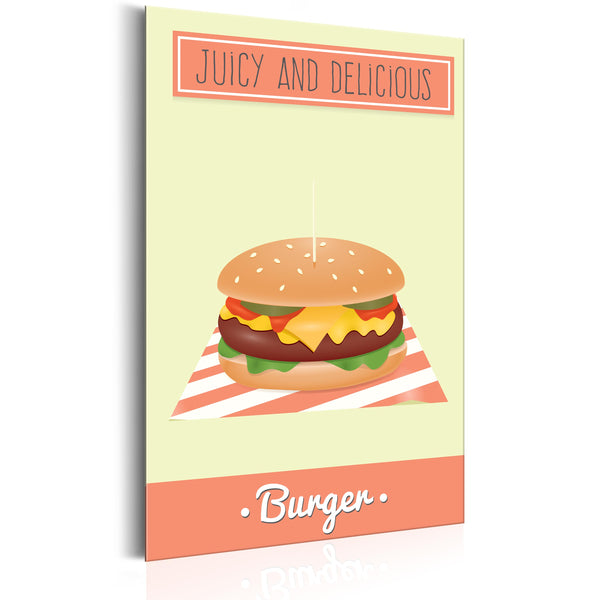 Targa In Metallo - Food - Burger 31x46cm Erroi online