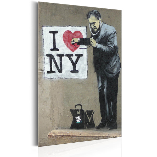 online Targa In Metallo - I Love New York By Banksy 31x46cm Erroi