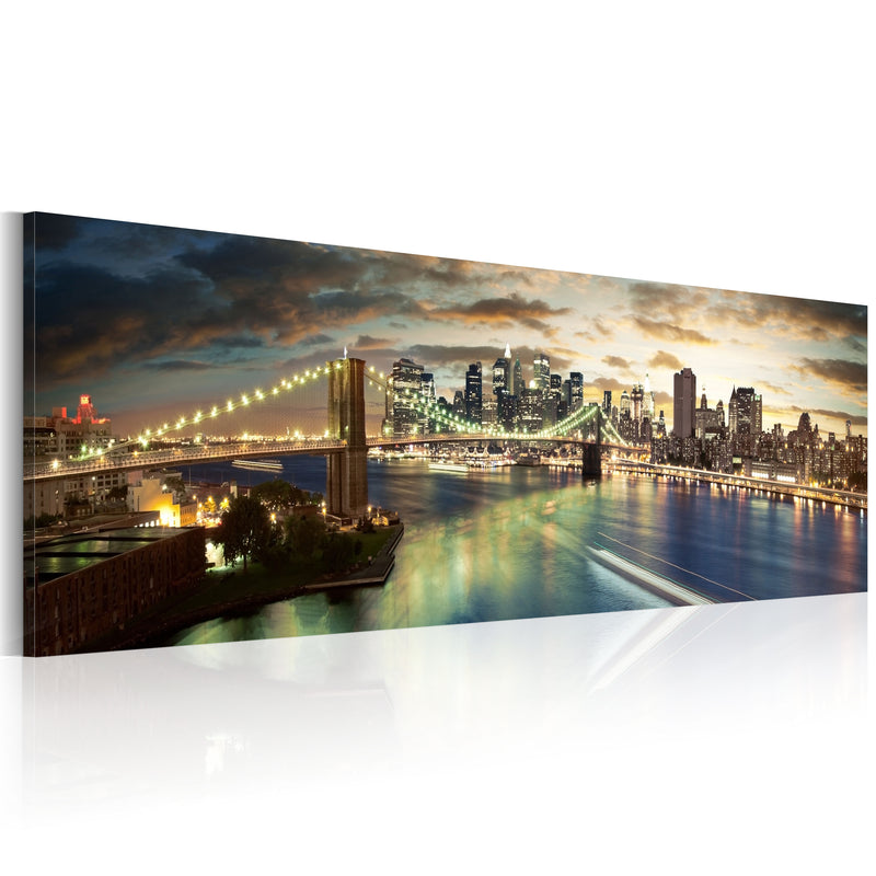 Quadro - The East River At Night 120X40Cm Erroi-1