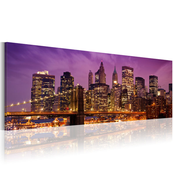 prezzo Quadro - Canvas Print - Night In New York 120x40cm Erroi