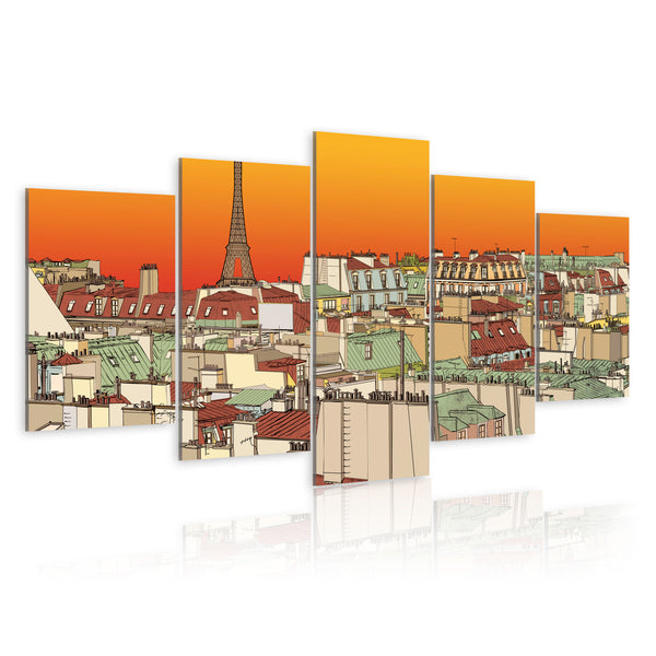 sconto Quadro - Cielo Parigino Color Arancio Erroi