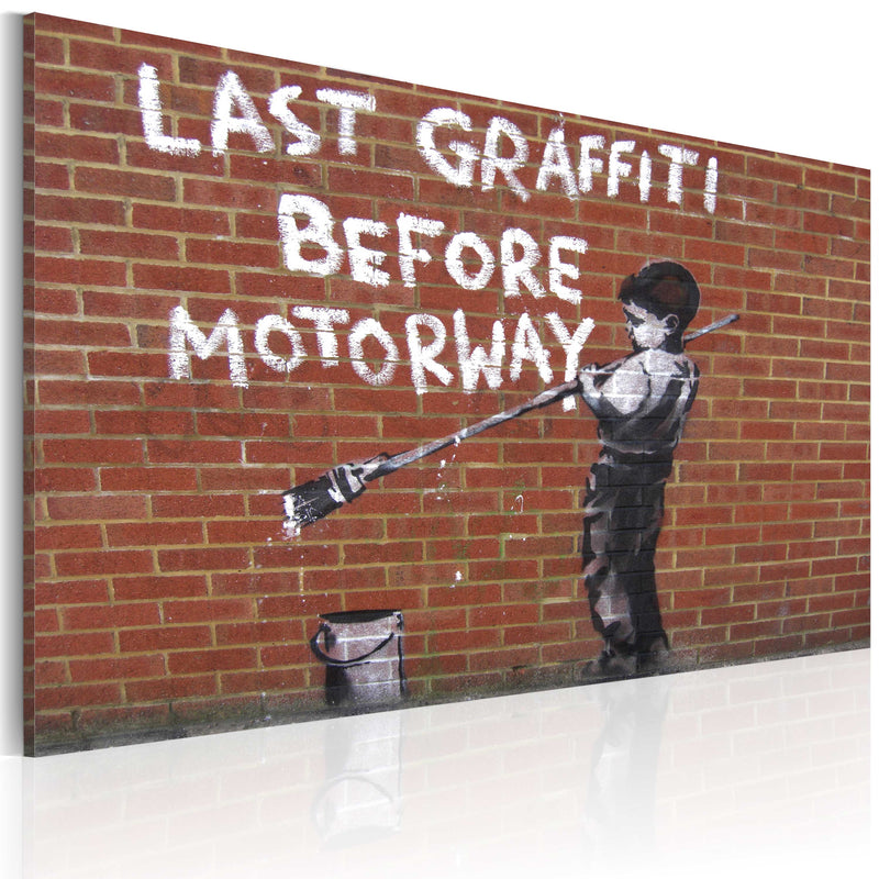 Quadro - Graffiti Area Police And A Dog By Banksy Erroi – acquista su  Giordano Shop