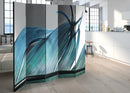 Paravento 5 Pannelli - Turquoise Feather II 225x172cm Erroi-2