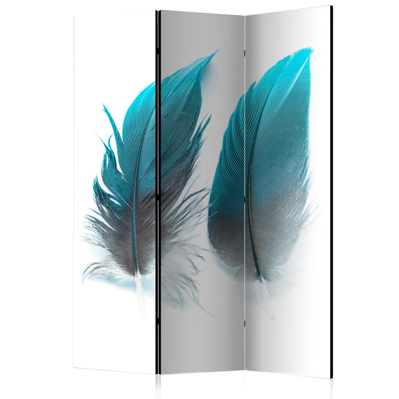 Paravento 3 Pannelli - Blue Feathers 135x172cm Erroi-1