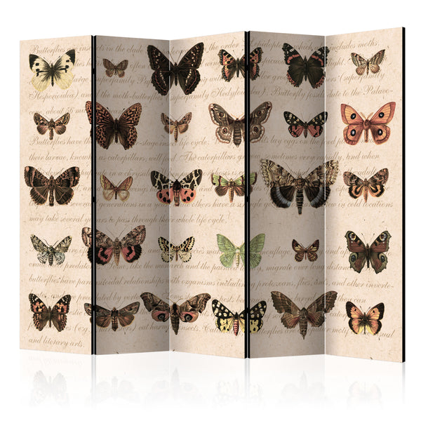 Paravento 5 Pannelli - Retro Style - Butterflies II 225x172cm Erroi acquista