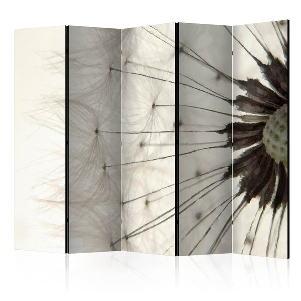 Paravento 5 Pannelli - White Dandelion II 225x172cm Erroi sconto