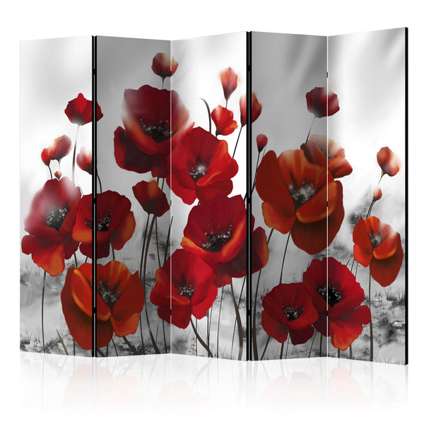 Paravento 5 Pannelli - Poppies In The Moonlight II 225x172cm Erroi prezzo