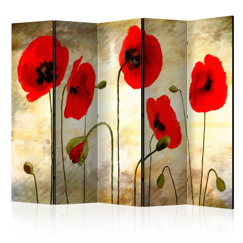 Paravento 5 Pannelli - Golden Field Of Poppies II 225x172cm Erroi-1