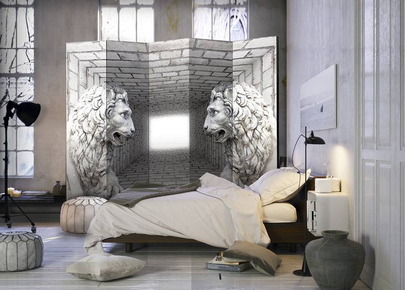 Paravento 5 Pannelli - Stone Lions II 225x172cm Erroi-2