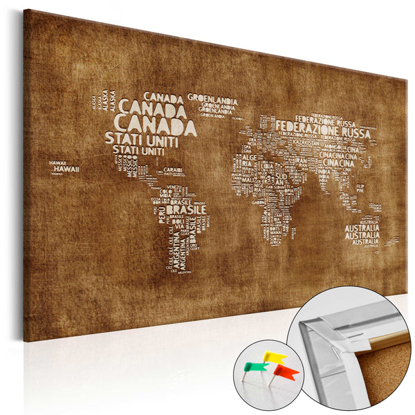 Quadro Di Sughero - The Lost Map - It [Cork Map] 90x60cm Erroi online