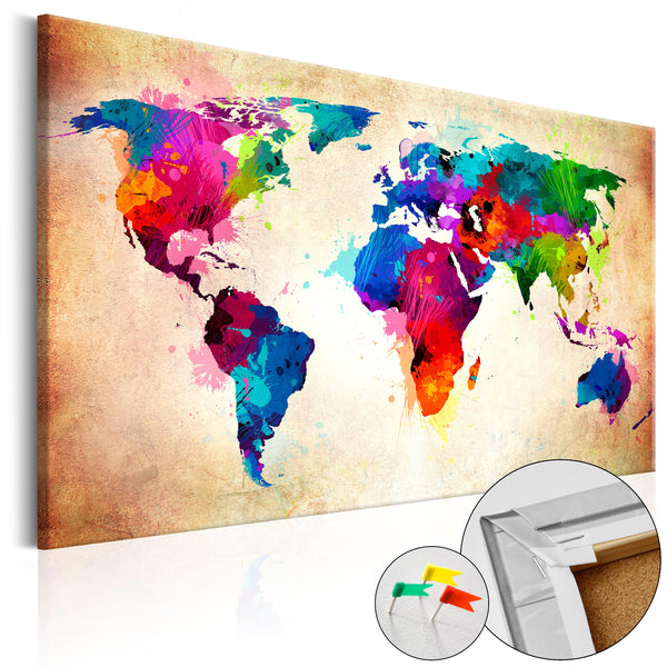 sconto Quadro Di Sughero - Colourful Ranger [Cork Map] 120x80cm Erroi