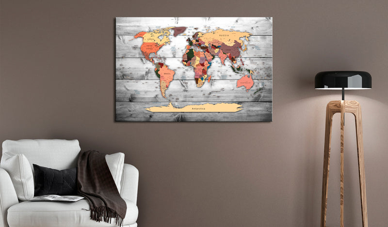 Quadro di Sughero - Direction World [Cork Map] 120x80cm Erroi-2