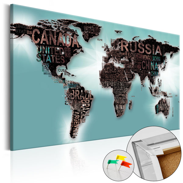 acquista Quadro Di Sughero - Subtlety Of The World [Cork Map] 120x80cm Erroi