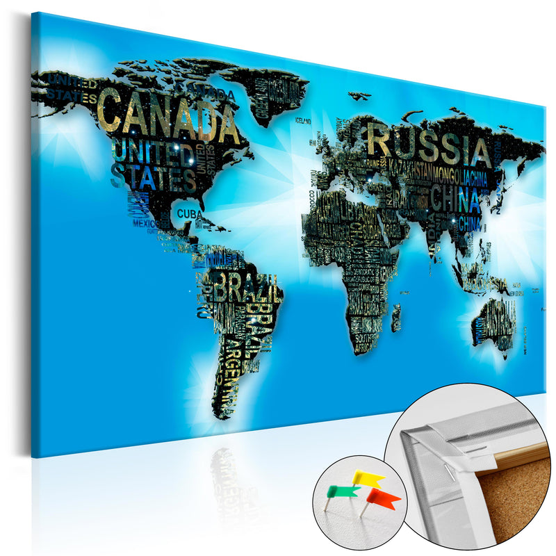 Quadri di sughero - World Map: Brown Elegance [Cork Map]