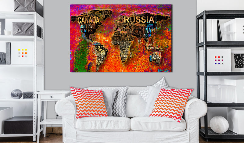 Quadro di Sughero - Impressive World [Cork Map] 120x80cm Erroi-2