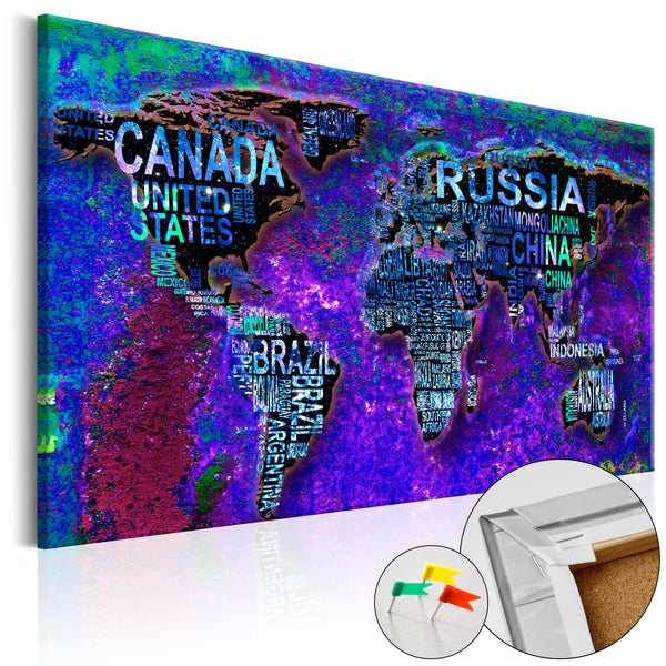 prezzo Quadro Di Sughero - Intriguing World [Cork Map] 120x80cm Erroi