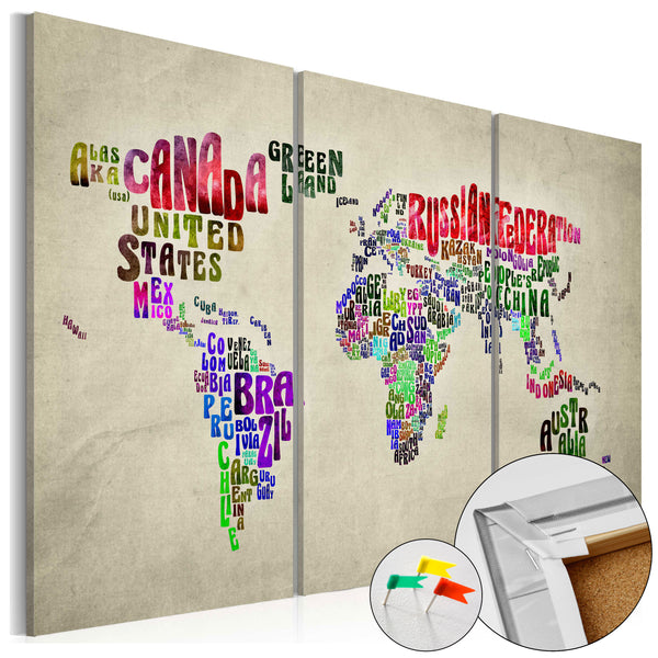 sconto Quadro Di Sughero - Colorful Countries [Cork Map] 120x80cm Erroi