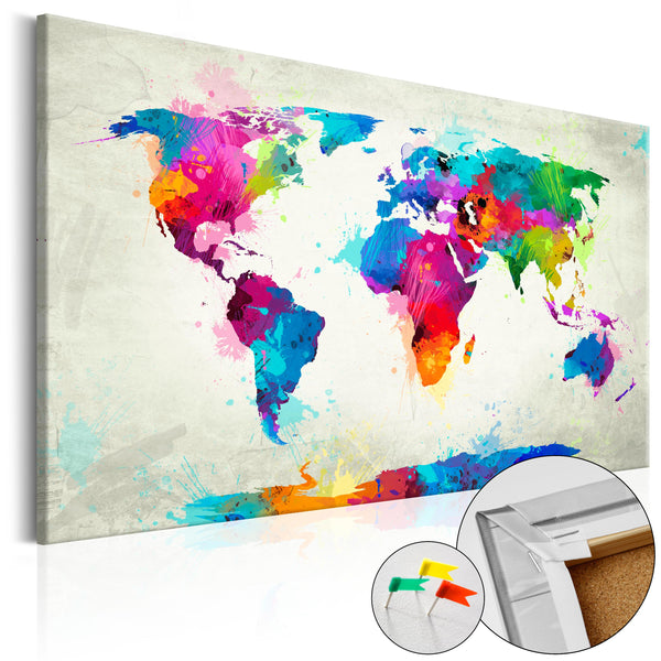 sconto Quadro Di Sughero - An Explosion Of Colors [Cork Map] 120x80cm Erroi