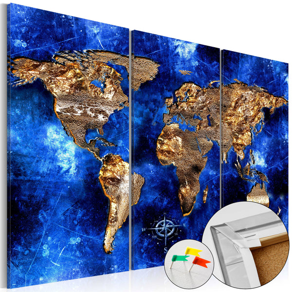 Quadro Di Sughero - Golden Continents [Cork Map] 120x80cm Erroi sconto