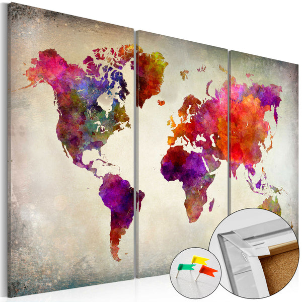 Quadro Di Sughero - Mosaic Of Colours [Cork Map] 120x80cm Erroi sconto