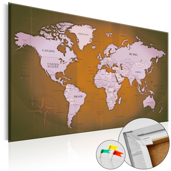 prezzo Quadro Di Sughero - Copper Travels [Cork Map] 120x80cm Erroi