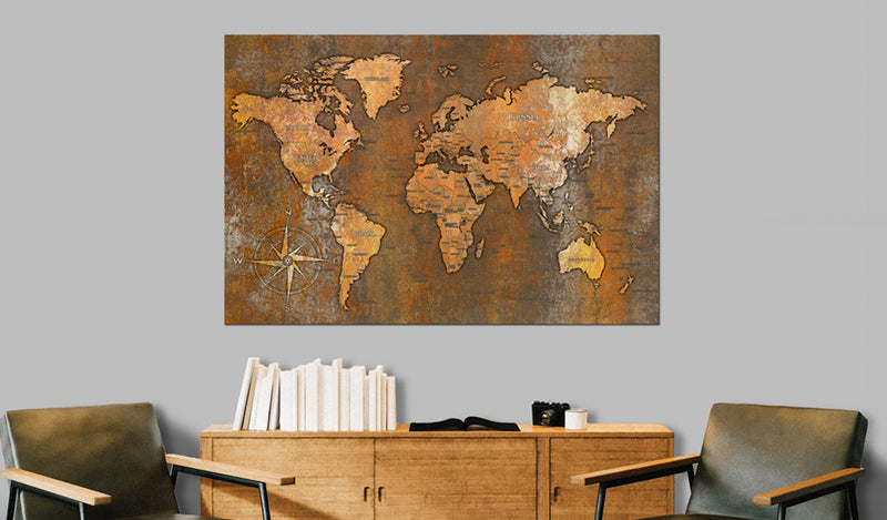 Quadro di Sughero - Rusty World [Cork Map] 120x80cm Erroi-2