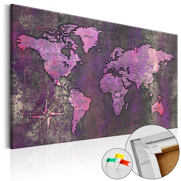 acquista Quadro Di Sughero - Amethyst Map [Cork Map] 120x80cm Erroi