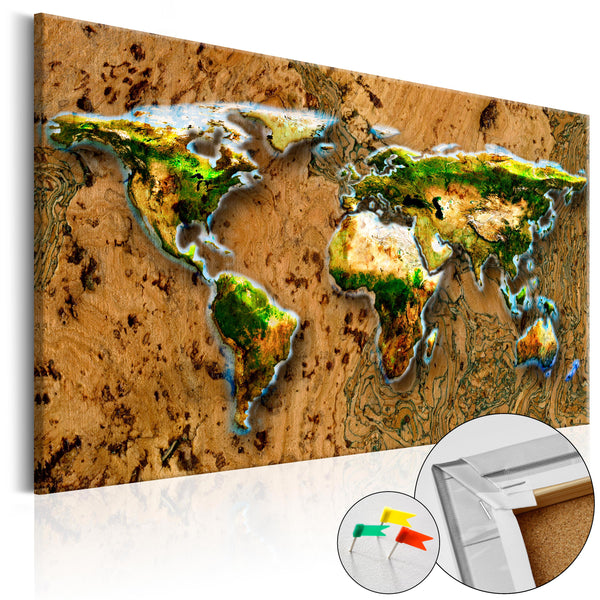 Quadro Di Sughero - World Jungle [Cork Map] 120x80cm Erroi sconto