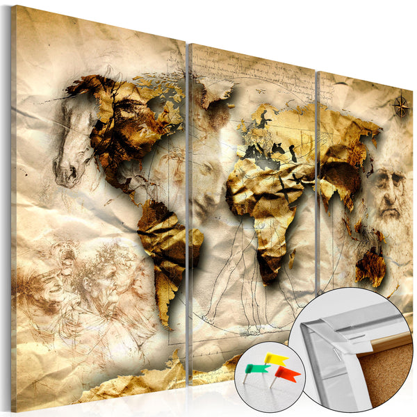 sconto Quadro Di Sughero - Anatomy Of The World [Cork Map] 120x80cm Erroi