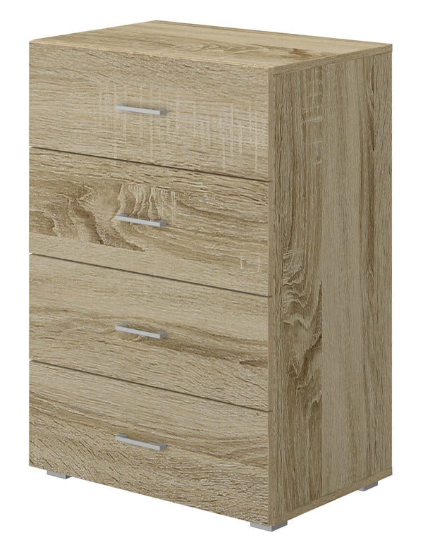 online Cassettiera 4 Cassetti 60x41x87 cm in MDF Rovere