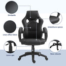 Sedia da Gaming 51x61x108-118 cm in Similpelle Nero-7