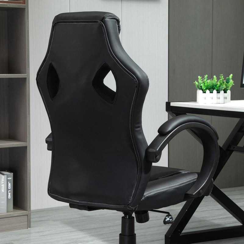 Sedia da Gaming 51x61x108-118 cm in Similpelle Nero-9