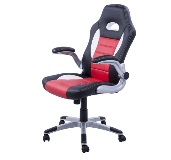 Sedia da Gaming Ergonomica in PVC  Nera e Rossa-1