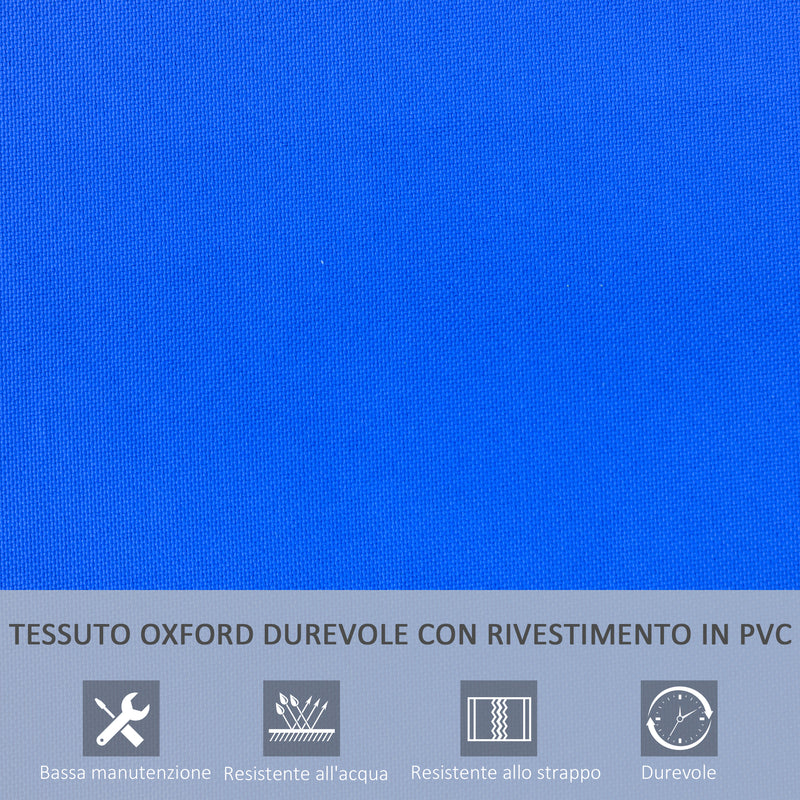 Lettino Prendisole Pieghevole da Giardino 58x139x35,5 cm in Acciaio e Tessuto Oxford Blu-5